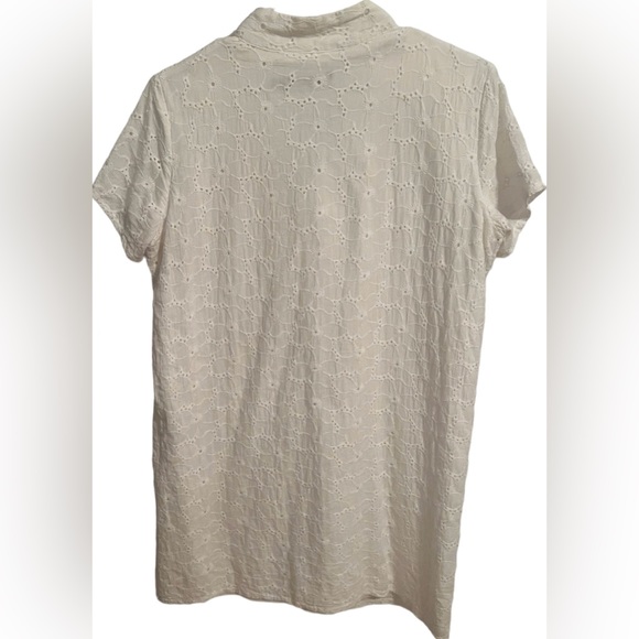 Daisy Street Women’s Eyelet Short Sleeve Ruffle Tunic Baby Doll White sz8 - Picture 3 of 14